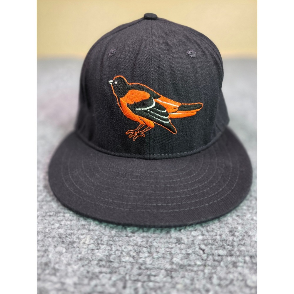 Vintage 90s Baltimore Orioles Fitted Hat 7 3/8 MLB Pro Model Black Green